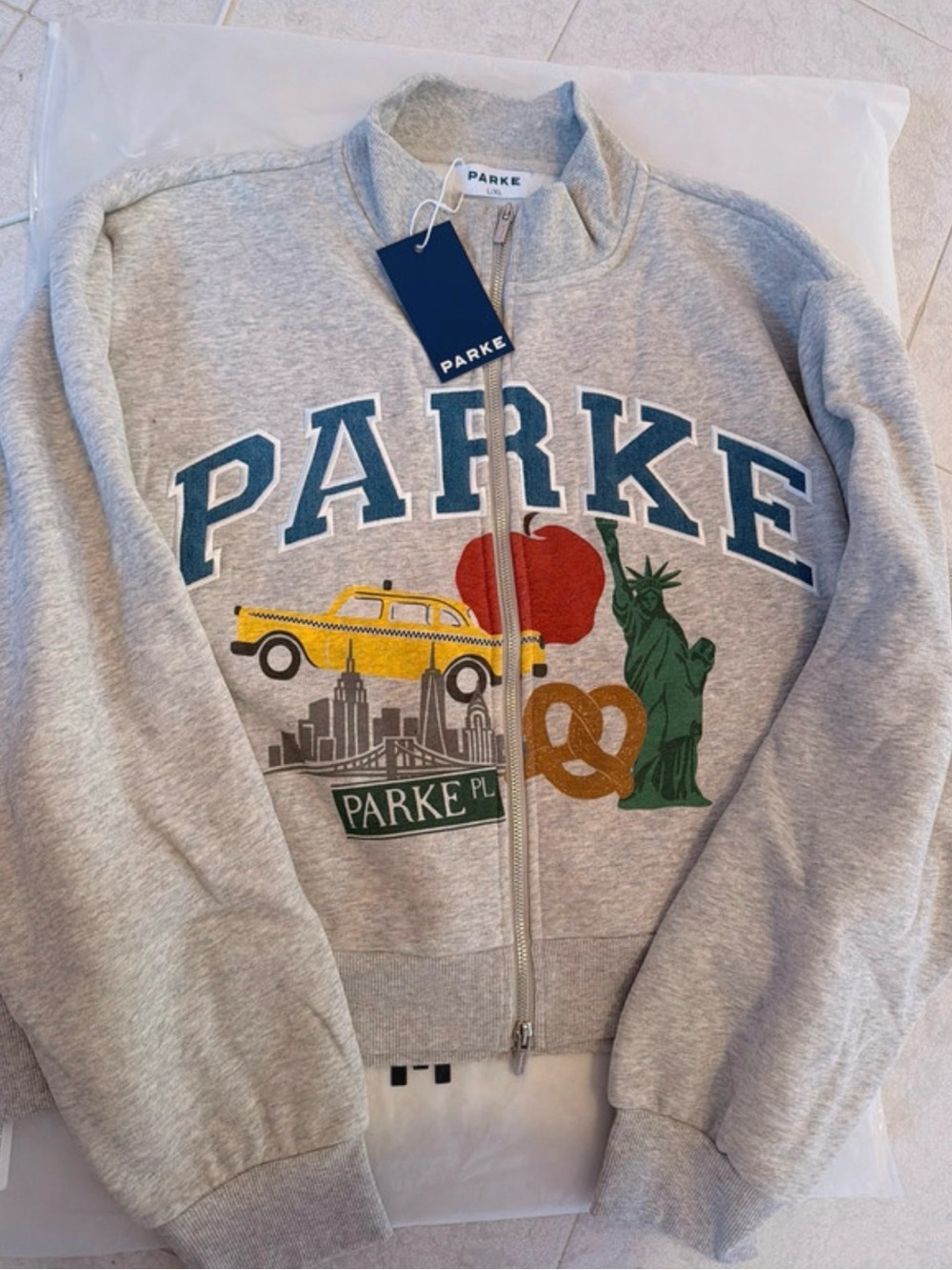 Parke NYC Exclusive Gray Zip-Up L/XL NWT